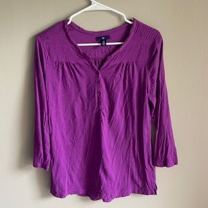 Purple 3/4 Length Top